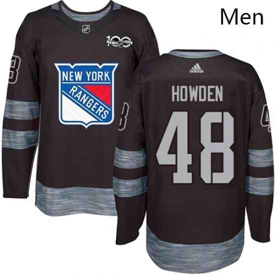 Mens Adidas New York Rangers 48 Brett Howden Authentic Black 1917 2017 100th Anniversary NHL Jersey